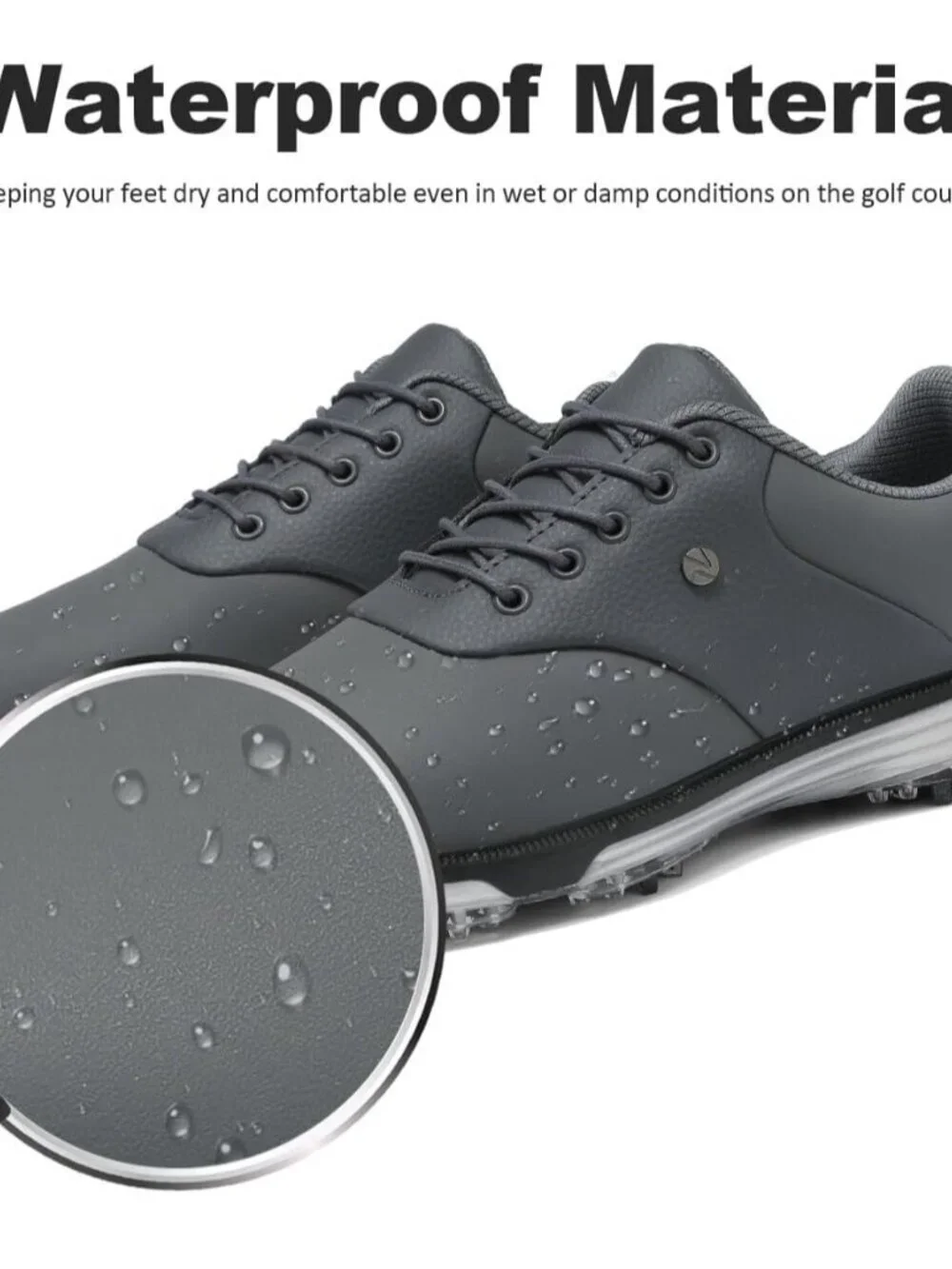 Men's Grey Waterproof Lightweight Spineless Anti-Slip Athletic Sneakers - Picture 4 of 7